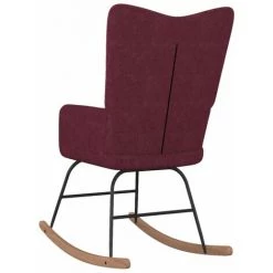 Chaise à Bascule Tissu Violet VidaXL -Pas Cher Fauteuil Magasin 44819444 4
