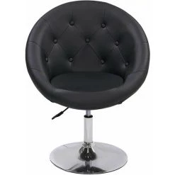 DéCOSHOP26 Fauteuil Oeuf Capitonné Design Cuir PU Chaise Bureau Noir - Noir -Pas Cher Fauteuil Magasin 4482327 3