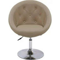 DéCOSHOP26 Fauteuil Oeuf Capitonné Design Cuir PU Chaise Bureau Marron Clair - Marron -Pas Cher Fauteuil Magasin 4482328 4