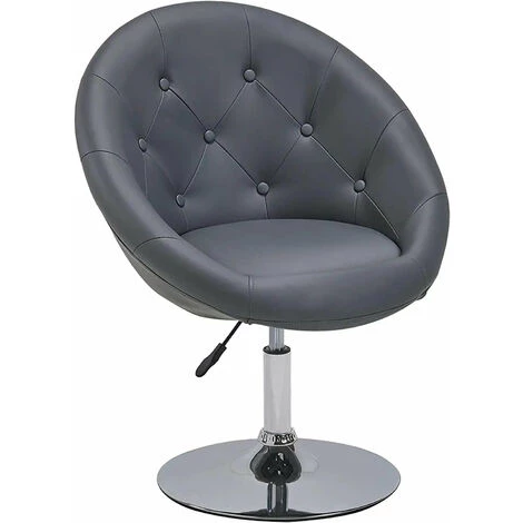 DéCOSHOP26 Fauteuil Oeuf Capitonné Design Cuir PU Chaise Bureau Gris - Gris 3 DéCOSHOP26 Fauteuil Oeuf Capitonné Design Cuir PU Chaise Bureau Gris - Gris