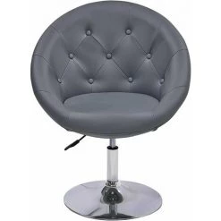 DéCOSHOP26 Fauteuil Oeuf Capitonné Design Cuir PU Chaise Bureau Gris - Gris 8 DéCOSHOP26 Fauteuil Oeuf Capitonné Design Cuir PU Chaise Bureau Gris - Gris -Pas Cher Fauteuil Magasin 4482332 3