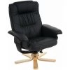 DéCOSHOP26 Fauteuil Relax En Simili-cuir Noir Pied En Bois Siège Pivotant - Noir 1 DéCOSHOP26 Fauteuil Relax En Simili-cuir Noir Pied En Bois Siège Pivotant - Noir -Pas Cher Fauteuil Magasin 4482636 1