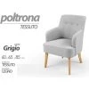 ARGONAUTA Fauteuil En Tissu Pour Chambre Ou Salon Pieds Bois Cm 60 X 65 X 85 H Gris 2 ARGONAUTA Fauteuil En Tissu Pour Chambre Ou Salon Pieds Bois Cm 60 X 65 X 85 H Gris -Pas Cher Fauteuil Magasin 44833115 1