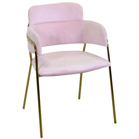 ARGONAUTA Fauteuil Design En Velours Et Métal Doré Rotterdam Rose 3 ARGONAUTA Fauteuil Design En Velours Et Métal Doré Rotterdam Rose
