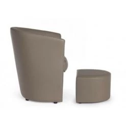 BIZZOTTO Fauteuil En Similicuir Avec Pouf Amovible Tortora RITA 64,5x 59,5x H78 Cm -Pas Cher Fauteuil Magasin 44833270 4