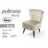 ARGONAUTA Fauteuil De Chambre En Velours Beige Cm 63 X 66 X 84 H