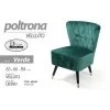 ARGONAUTA Fauteuil De Chambre En Velours Vert Cm 63 X 66 X 84 H