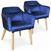 Paris Prix - Lot De 2 Fauteuils Design Velours "nari" 70cm Bleu -Pas Cher Fauteuil Magasin 44912825 1