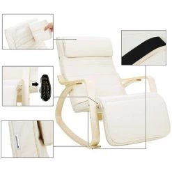 SONGMICS Fauteuil à Bascule, Chaise Berçante, Avec Repose-pieds Réglable à 5 Niveaux, Avec Oreiller, Housse En Coton, Capacité De Charge 150 Kg, Beige LYY10M 10 SONGMICS Fauteuil à Bascule, Chaise Berçante, Avec Repose-pieds Réglable à 5 Niveaux, Avec Oreiller, Housse En Coton, Capacité De Charge 150 Kg, Beige LYY10M -Pas Cher Fauteuil Magasin 4492850 4