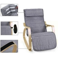 SONGMICS Fauteuil à Bascule, Rocking Chair, Avec Repose-Pied, Réglable En 5 Niveaux, Charge Max 150 Kg, Gris LYY11G 10 SONGMICS Fauteuil à Bascule, Rocking Chair, Avec Repose-Pied, Réglable En 5 Niveaux, Charge Max 150 Kg, Gris LYY11G -Pas Cher Fauteuil Magasin 4492857 4