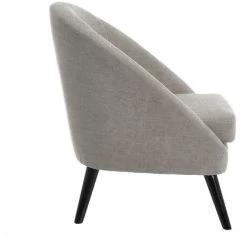 LOLAHOME Fauteuil Gris Perle Chenille Et Accoudoirs Bois 60x67x74 Cm -Pas Cher Fauteuil Magasin 44934028 4