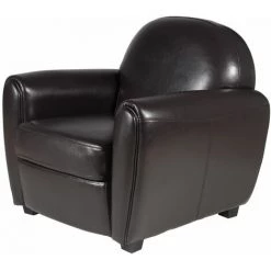 CDA Fauteuil Club Vintage Cuir Marron - Marron -Pas Cher Fauteuil Magasin 45040226 2