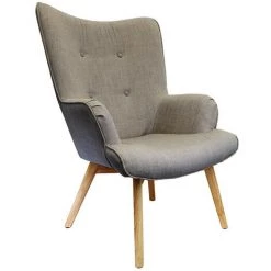 THE HOME DECO FACTORY Lot De 2 Fauteuils Helsinki Gris Home Deco Factory 9 THE HOME DECO FACTORY Lot De 2 Fauteuils Helsinki Gris Home Deco Factory -Pas Cher Fauteuil Magasin 45273798 3
