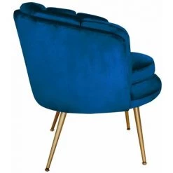 Paris Prix - Fauteuil Arrondi En Velours "sibut" 80cm Bleu 8 Paris Prix - Fauteuil Arrondi En Velours "sibut" 80cm Bleu -Pas Cher Fauteuil Magasin 45293303 3