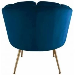 Paris Prix - Fauteuil Arrondi En Velours "sibut" 80cm Bleu 9 Paris Prix - Fauteuil Arrondi En Velours "sibut" 80cm Bleu -Pas Cher Fauteuil Magasin 45293303 4