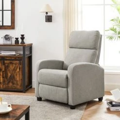 VASAGLE Fauteuil Inclinable En Tissu, Siège Canapé Avec Assise Rembourré, Repose-pieds Réglable, Dossier Inclinable, Moderne, Pour Salon, Salle à Manger, Chambre, Home-cinéma, Gris Par SONGMICS LAC100G01 - Gris -Pas Cher Fauteuil Magasin 45295598 3