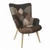 HOME DÉCO FACTORY Fauteuil Patchwork - Simili Marron - L 65 X P 74 X H 100cm - HELSINKI 2 HOME DÉCO FACTORY Fauteuil Patchwork - Simili Marron - L 65 X P 74 X H 100cm - HELSINKI -Pas Cher Fauteuil Magasin 45378366 1