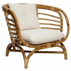 ATMOSPHERA, CRATEUR D'INTRIEUR Fauteuil Design En Rotin "Farah" 79cm Naturel
