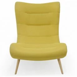 Paris Prix - Fauteuil Scandinave Design "roman" 95cm Jaune 7 Paris Prix - Fauteuil Scandinave Design "roman" 95cm Jaune -Pas Cher Fauteuil Magasin 45425153 2