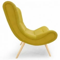 Paris Prix - Fauteuil Scandinave Design "roman" 95cm Jaune 8 Paris Prix - Fauteuil Scandinave Design "roman" 95cm Jaune -Pas Cher Fauteuil Magasin 45425153 3