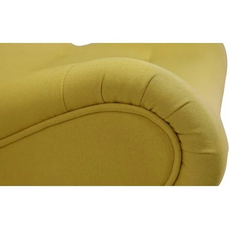 Paris Prix - Fauteuil Scandinave Design "roman" 95cm Jaune 6 Paris Prix - Fauteuil Scandinave Design "roman" 95cm Jaune – Image 4