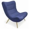 Paris Prix - Fauteuil Scandinave Design "roman" 95cm Bleu 1 Paris Prix - Fauteuil Scandinave Design "roman" 95cm Bleu -Pas Cher Fauteuil Magasin 45425154 1