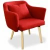 Paris Prix - Fauteuil Scandinave En Tissu "delante" 67cm Rouge