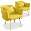 Paris Prix - Lot De 2 Fauteuils Scandinave En Tissu "delante" 67cm Jaune 2 Paris Prix - Lot De 2 Fauteuils Scandinave En Tissu "delante" 67cm Jaune -Pas Cher Fauteuil Magasin 45640548 1