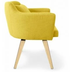 Paris Prix - Lot De 2 Fauteuils Scandinave En Tissu "delante" 67cm Jaune -Pas Cher Fauteuil Magasin 45640548 3