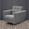 HUCOCO KASPER - Fauteuil Style Scandinave - Tissu Haute Qualité - Cadre + Pieds En Bois - 89x88x95 Cm - Gris -Pas Cher Fauteuil Magasin 45741166 1