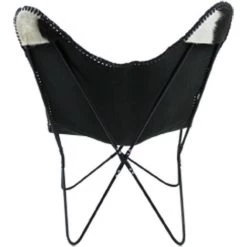 NATACHA.B Fauteuil Papillon Peau Noir Et Blanc -Pas Cher Fauteuil Magasin 45752660 3