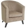 NATACHA.B Fauteuil Club Classique Velours Beige Round