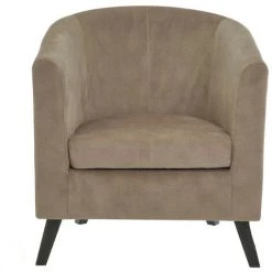 NATACHA.B Fauteuil Club Classique Velours Beige Round -Pas Cher Fauteuil Magasin 45752912 2