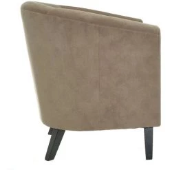 NATACHA.B Fauteuil Club Classique Velours Beige Round -Pas Cher Fauteuil Magasin 45752912 4