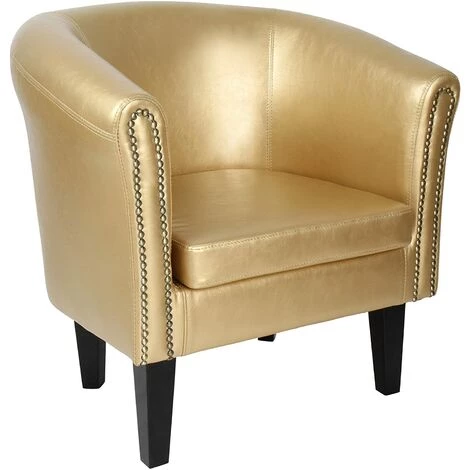 HELLOSHOP26 Fauteuil Chesterfield En Simili Cuir Et Bois Avec éléments Décoratifs En Cuivre Chaise Cabriolet Meuble De Salon Doré - Bois 3 HELLOSHOP26 Fauteuil Chesterfield En Simili Cuir Et Bois Avec éléments Décoratifs En Cuivre Chaise Cabriolet Meuble De Salon Doré - Bois