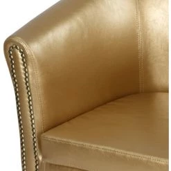 HELLOSHOP26 Fauteuil Chesterfield En Simili Cuir Et Bois Avec éléments Décoratifs En Cuivre Chaise Cabriolet Meuble De Salon Doré - Bois 9 HELLOSHOP26 Fauteuil Chesterfield En Simili Cuir Et Bois Avec éléments Décoratifs En Cuivre Chaise Cabriolet Meuble De Salon Doré - Bois -Pas Cher Fauteuil Magasin 45756273 4