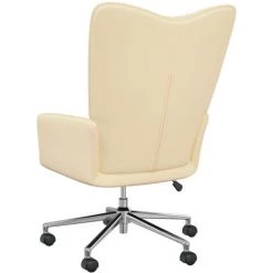 Chaise De Relaxation Velours Blanc Crème VidaXL -Pas Cher Fauteuil Magasin 45788961 4
