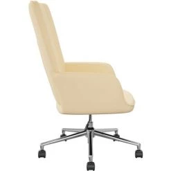 Chaise De Relaxation Velours Blanc Crème VidaXL -Pas Cher Fauteuil Magasin 45788961 5