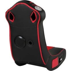 HELLOSHOP26 Fauteuil Multimédia En Simili Cuir Haut Parleurs Intégrés Ergonomique Pliable Chaise à Bascule Avec Système Audio Gamer Noir Rouge - Noir -Pas Cher Fauteuil Magasin 45811312 3