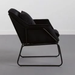 Fauteuil En Velours Noir - Longueur 78.5 X Largeur 68 X Hauteur 79.5 Cm -PEGANE- 9 Fauteuil En Velours Noir - Longueur 78.5 X Largeur 68 X Hauteur 79.5 Cm -PEGANE- -Pas Cher Fauteuil Magasin 45838922 3