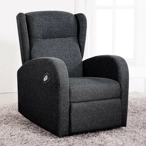 Fauteuil Relax En Tissu Coloris Gris Anthracite - Largeur 70 X Profondeur 77 Cm -PEGANE- 3 Fauteuil Relax En Tissu Coloris Gris Anthracite - Largeur 70 X Profondeur 77 Cm -PEGANE-