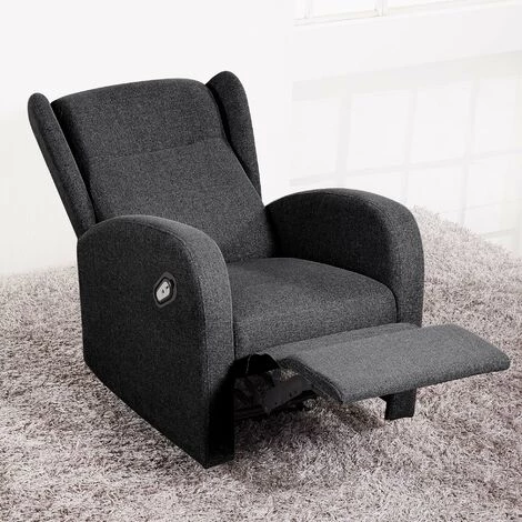 Fauteuil Relax En Tissu Coloris Gris Anthracite - Largeur 70 X Profondeur 77 Cm -PEGANE- 4 Fauteuil Relax En Tissu Coloris Gris Anthracite - Largeur 70 X Profondeur 77 Cm -PEGANE- â Image 2