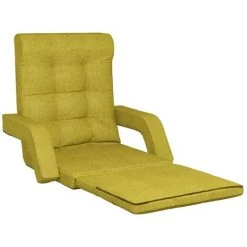 Chaise Pliable De Sol Avec Fonction De Lit Tissu Vert VidaXL -Pas Cher Fauteuil Magasin 45963270 5