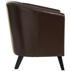 NATACHA.B Fauteuil Club Marron Simili Cuir Corte -Pas Cher Fauteuil Magasin 46049666 3