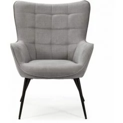 ALTOBUY HANSEL - Fauteuil Pieds Métal Noir Et Tissu Gris - Gris 8 ALTOBUY HANSEL - Fauteuil Pieds Métal Noir Et Tissu Gris - Gris -Pas Cher Fauteuil Magasin 46163231 3