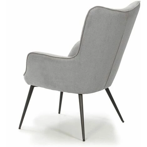 ALTOBUY HANSEL - Fauteuil Pieds Métal Noir Et Tissu Gris - Gris 6 ALTOBUY HANSEL - Fauteuil Pieds Métal Noir Et Tissu Gris - Gris – Image 4