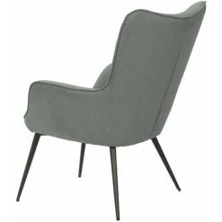 ALTOBUY HANSEL - Fauteuil Pieds Métal Noir Et Tissu Vert Grisé - Vert -Pas Cher Fauteuil Magasin 46163251 3