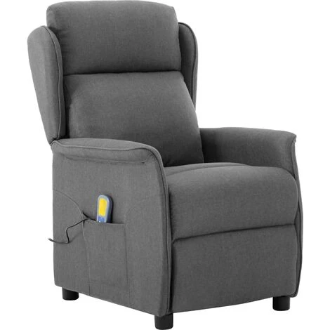 Topdeal Fauteuil Inclinable De Massage Gris Clair Tissu FF289786_FR 4 Topdeal Fauteuil Inclinable De Massage Gris Clair Tissu FF289786_FR – Image 2