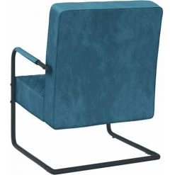 VidaXL Chaise Cantilever Bleu Velours - Bleu 10 VidaXL Chaise Cantilever Bleu Velours - Bleu -Pas Cher Fauteuil Magasin 46375720 4