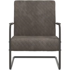 VidaXL Chaise Cantilever Gris Clair Velours - Gris -Pas Cher Fauteuil Magasin 46375721 2